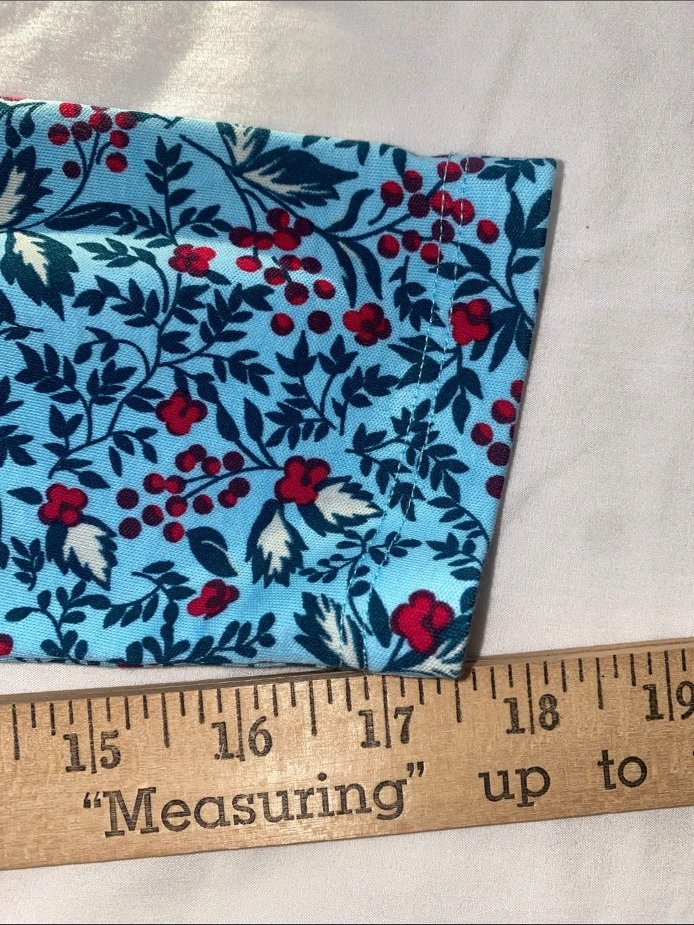 Lands’ End Blue Floral Cotton Nightgown Long Sleeve Sleep Dress M - Picture 13 of 14